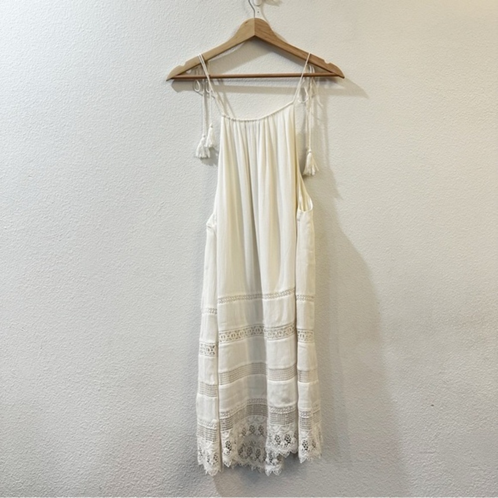 Alice + Olivia Danna Tie-Strap Short Dress‎ Crochet Embroidered White Size Small - Picture 9 of 11
